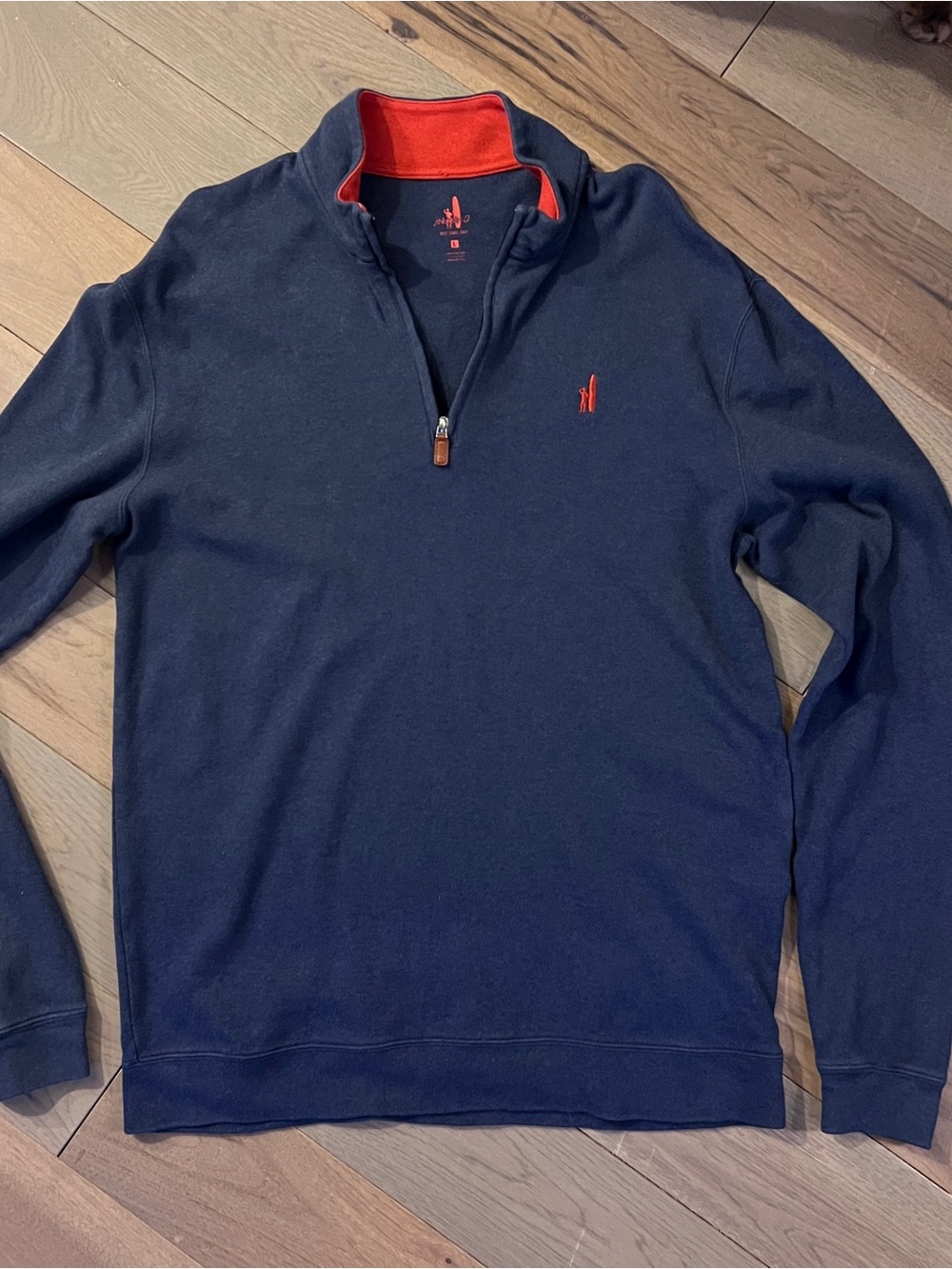 johnnie-O Navy Quarter-Zip Sweater Mens large. 100% Cotton